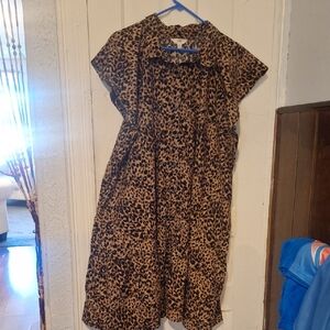Terra & Sky Kids Dress in Leopard Pattern